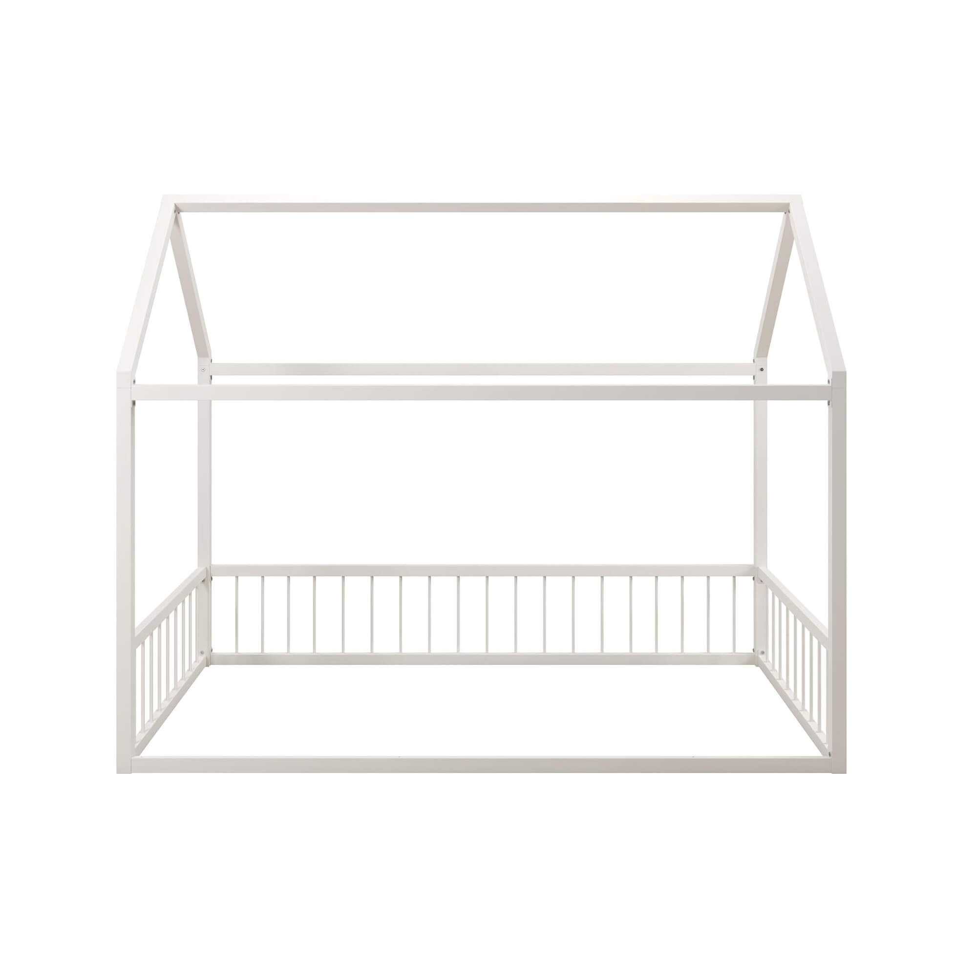 Homdec Irena Metal Montessori Floor Bed for Kids, House Bed for Boys and Girls.