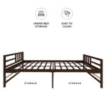Homdec Alpha Space Saving Folding Metal Double Bed (Brown, 48 x 75) - Image 6