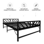 Homdec Aquarius Space Saving Folding Metal Double Bed (Black, 48 x 75) - Image 4