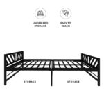 Homdec Aquarius Space Saving Folding Metal Double Bed (Black, 48 x 75) - Image 6