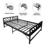 Homdec Aquarius Space Saving Folding Metal Double Bed (Black, 48 x 75) - Image 5
