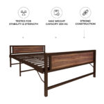 Homdec Cygnus Space Saving Folding Metal Double Bed (Brown, 48 x 75) - Image 4