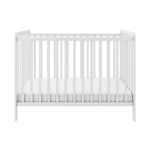 Homdec Diya 3-in-1 Convertible Metal Baby Crib with Toddler Bed and Daybed Conversion (White)