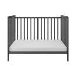 Homdec Diya 3-in-1 Convertible Metal Baby Crib with Toddler Bed and Daybed Conversion (Grey) - Image 8