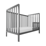 Homdec Diya 3-in-1 Convertible Metal Baby Crib with Toddler Bed and Daybed Conversion (Grey) - Image 7