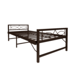 Homdec Hydra Space Saving Folding Metal Single Bed (Brown, 36 x 72)