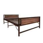 Homdec Cygnus Space Saving Folding Metal Double Bed (Brown, 48 x 75)