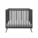 Homdec Zosma Metal Baby Crib/ Baby Cot with 3 Height Adjustable Mattress Positions (Grey)