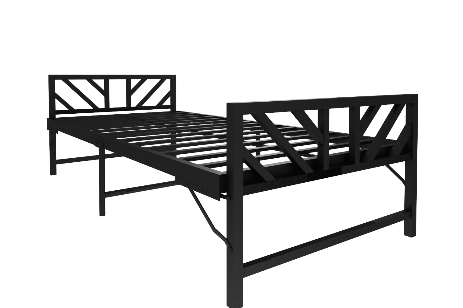 Homdec Aquarius Space Saving Folding Metal Single Bed