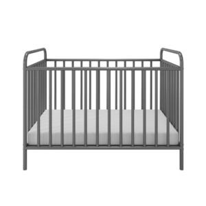Homdec Canopus Metal Baby Crib/ Baby Cot with 3 Height Adjustable Mattress Positions (Grey)