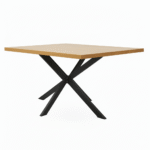 Homdec Zeno Spider Leg Solid Wood 4-Seater Dining Table with Metal Frame