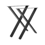 Homdec Mercura Heavy Duty Industrial Style Metal Table Legs with Floor Protection Foot Pads for Dining table& DIY Projects | Powder-Coated Finish | Set of 2 (32" L x 28" H)