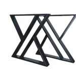 Homdec Terra Heavy Duty Industrial Style Metal Table Legs with Floor Protection Foot Pads for Dining table& DIY Projects | Powder-Coated Finish | Set of 2 (32" L x 28" H)