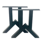 Homdec Lunara Heavy Duty Industrial Style Metal Table Legs with Floor Protection Foot Pads for Dining table& DIY Projects | Powder-Coated Finish | Set of 2 (32" L x 28" H)